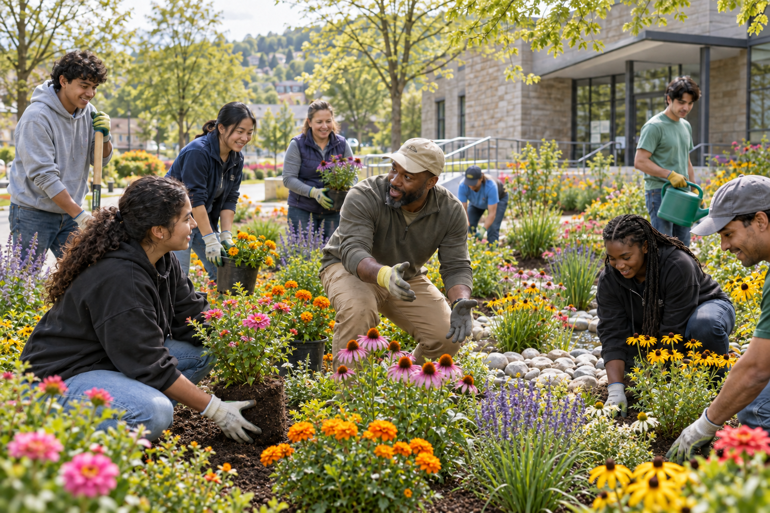 A community garden and sustainable neighborhood